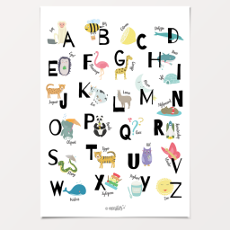 Alfabet Kinderkamer Poster – Nederlands 30×40 cm, Kraam Cadeau, Verjaardag Cadeau