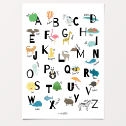 Alfabet Poster – Engels 30×40 cm – kinderkamer decoratie