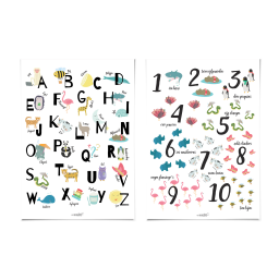 Alfabet en Cijfer Poster set – Nederlands 30×40 cm voor Kinderkamer