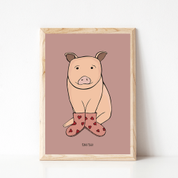 Kind Piggy Kinderkamer Poster 30x40cm
