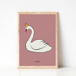 Roze True Swan Kinderkamer Poster 30x40cm