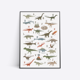 Dinosaurus Alfabet Poster voor kinderkamer